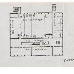 Rzut II piętra; fot.: Architektura 1974 nr 11-12